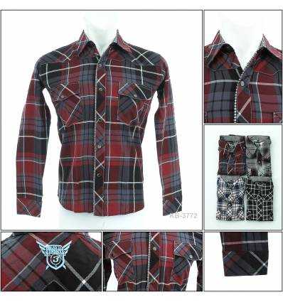 Kemeja Cowok Lengan Panjang Enemy