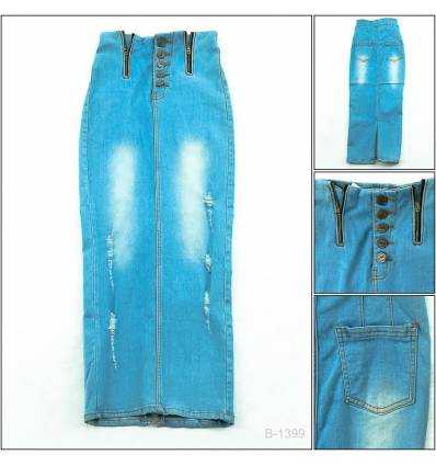 Rok Panjang Jeans Cewek Trafaluc