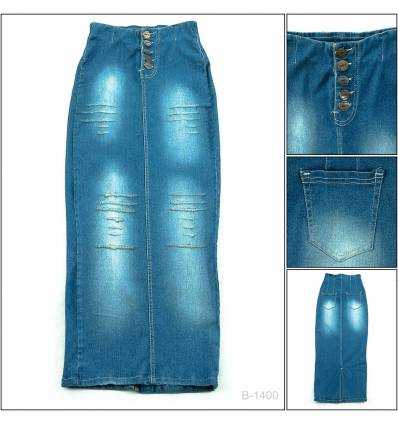 Rok Panjang Jeans Cewek Trafaluc