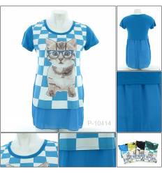 Kaos Oblong Cewek Lengan Pendek BEAU