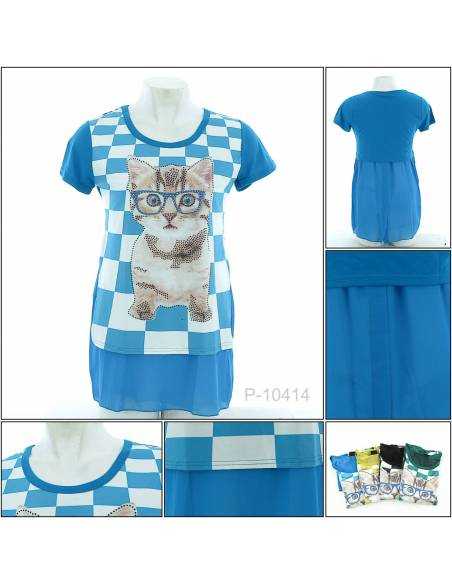 Kaos Oblong Cewek Lengan Pendek BEAU