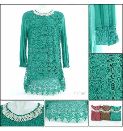 Atasan Brokat Cewek Lengan Panjang AURUM