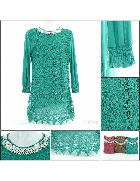 Atasan Brokat Cewek Lengan Panjang AURUM