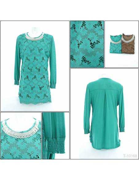 Atasan Brokat Cewek Lengan Panjang AURUM