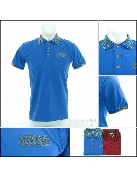 Kaos Kerah Cowok Lengan Pendek Hugo