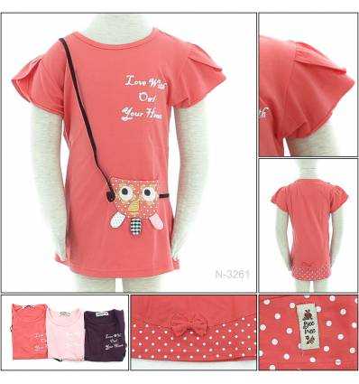 Kaos Oblong Anak Cewek Lengan Pendek Geenee