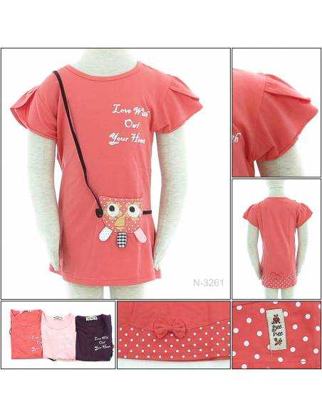 Kaos Oblong Anak Cewek Lengan Pendek Geenee