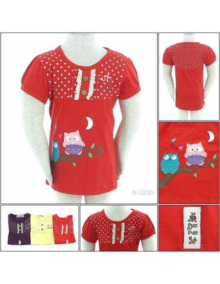 Kaos Oblong Anak Cewek Lengan Pendek Geenee