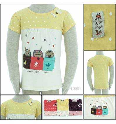 Kaos Oblong Anak Cewek Lengan Pendek Geenee