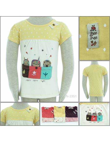 Kaos Oblong Anak Cewek Lengan Pendek Geenee