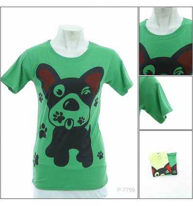 Kaos Oblong Cewek Bergambar Lengan Pendek