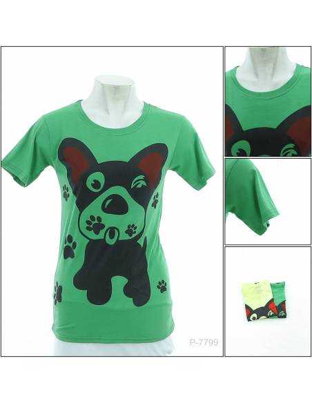 Kaos Oblong Cewek Bergambar Lengan Pendek