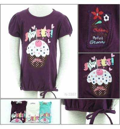 Kaos Oblong Anak Cewek Lengan Pendek Geenee