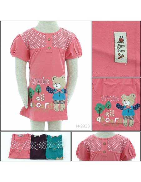 Kaos Oblong Anak Cewek Lengan Pendek Geenee