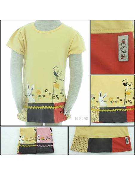 Kaos Oblong Anak Cewek Lengan Pendek Geenee