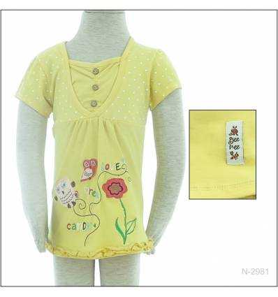 Kaos Oblong Anak Cewek Lengan Pendek Geenee