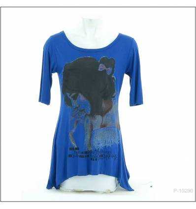 Kaos Cewek Bergambar Lengan 3/4 Oreenjy