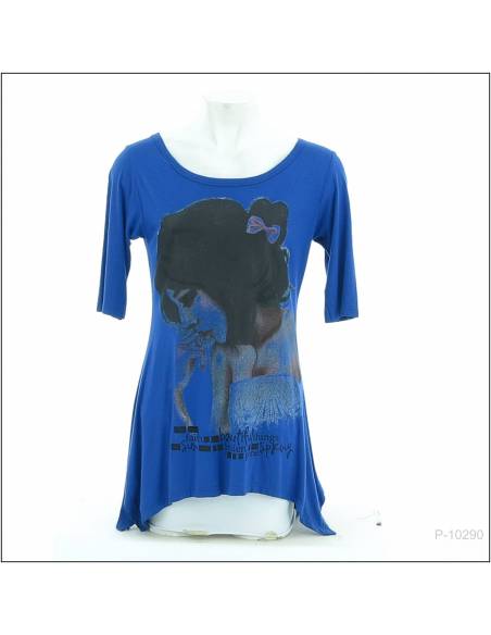 Kaos Cewek Bergambar Lengan 3/4 Oreenjy