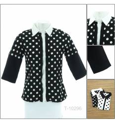 Kemeja Cewek Motif Polkadot Lengan 3/4 Kukky Top