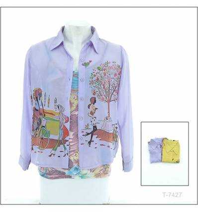 Kemeja Cewek Bergambar Lengan Panjang MY BASIC STYLE