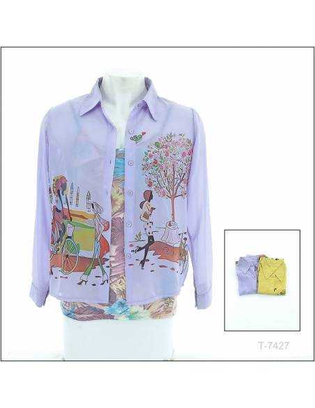 Kemeja Cewek Bergambar Lengan Panjang MY BASIC STYLE