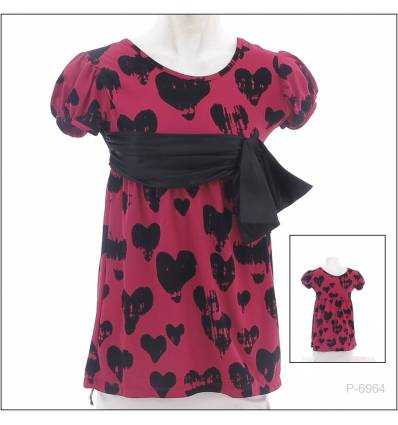 Kaos Cewek Bermotif Lengan Pendek