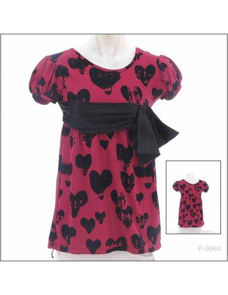 Kaos Cewek Bermotif Lengan Pendek