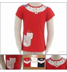 Kaos Oblong Anak Cewek Lengan Pendek Ukuran 1-3 Geenee