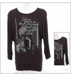 Kaos Cewek Bermotif Lengan Panjang A.N.G Vintage