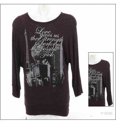 Kaos Cewek Bermotif Lengan Panjang A.N.G Vintage