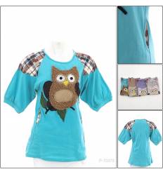 Kaos Cwek Bergambar Lengan 3/4 Joie Teen