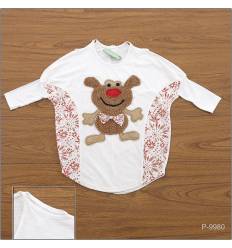 Kaos Cewek Bergambar Lengan 3/4 Joie Teen