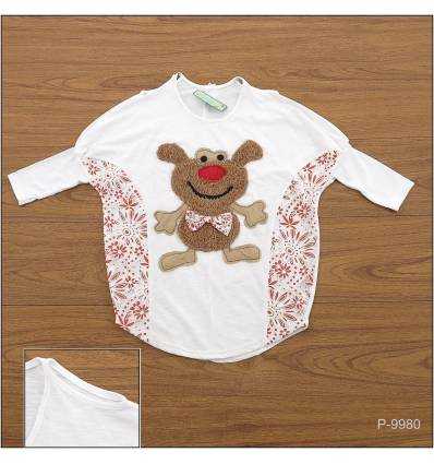 Kaos Cewek Bergambar Lengan 3/4 Joie Teen