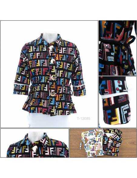 Kemeja Cewek Motif F Lengan 3/4 MIZZLE