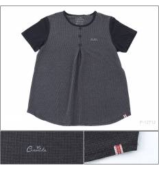 Kaos Oblong Cewek Lengan Pendek Hitam Cressida Big Size 4L-6L