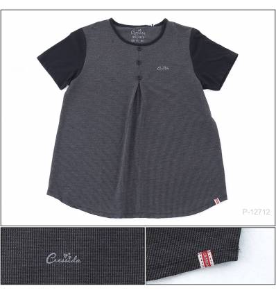 Kaos Oblong Cewek Lengan Pendek Hitam Cressida Big Size 4L-6L