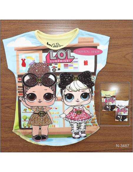 Kaos Oblong Anak Cewek Lengan Pendek Coco ice 4-8
