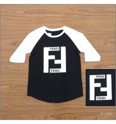 Kaos Oblong Cewek Fendi  Lengan 3/4