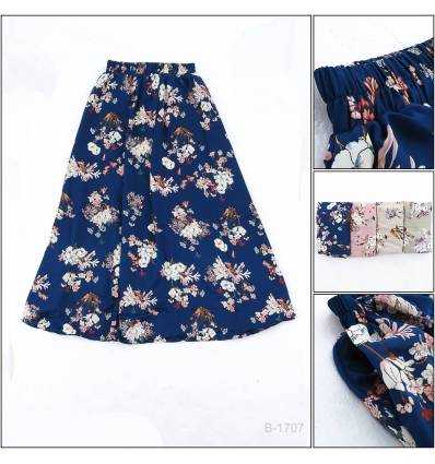 Rok Panjang Chiffon Cewek Motif Bunga Monggi
