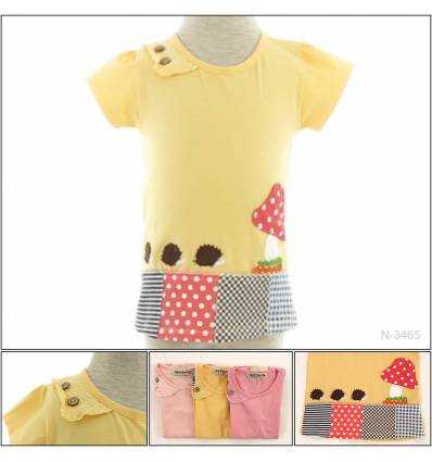 Kaos Oblong Anak Cewek Lengan Pendek Geenee 1-3