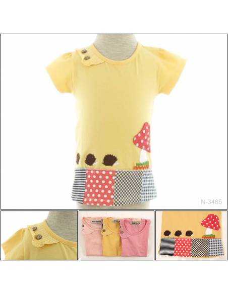 Kaos Oblong Anak Cewek Lengan Pendek Geenee 1-3