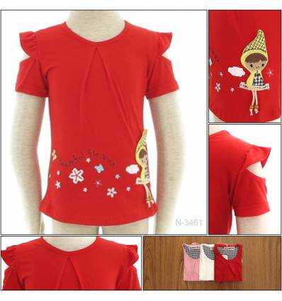 Kaos Oblong Anak Cewek Lengan Pendek Sabrina Geenee 1-3