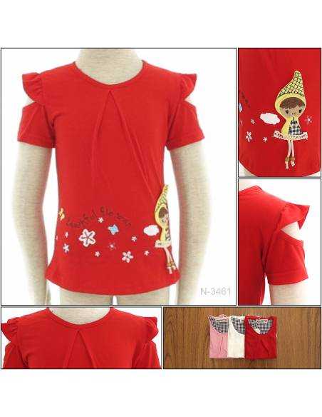 Kaos Oblong Anak Cewek Lengan Pendek Sabrina Geenee 1-3