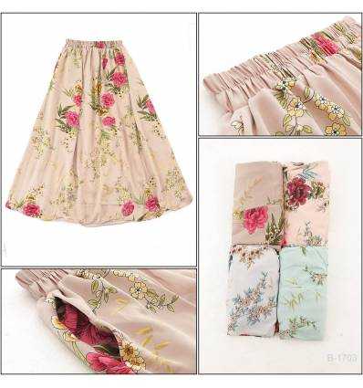 Rok Panjang Cewek Motif Bunga Monggi