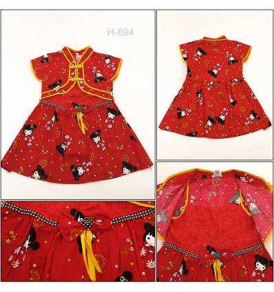 Sackdress Rompi Anak Cewek Cibao Lengan Pendek Miauwli 4-8