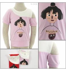 Kaos Oblong Anak Cewek Lengan Pendek Sabrina DGXZZ 9-12