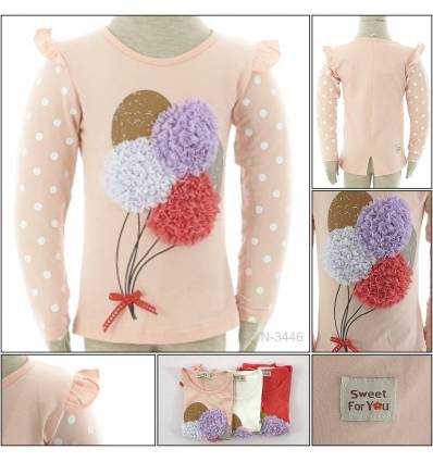 Kaos Oblong Anak Cewek Lengan Panjang Louisa 2-6