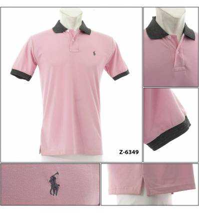 Kaos Kerah Cowok Lengan Pendek Merah Muda Polo Country M