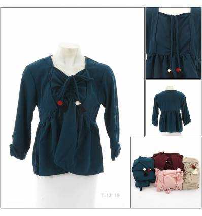 Atasan Cewek Model Kerut Dada Lengan Panjang Mikka