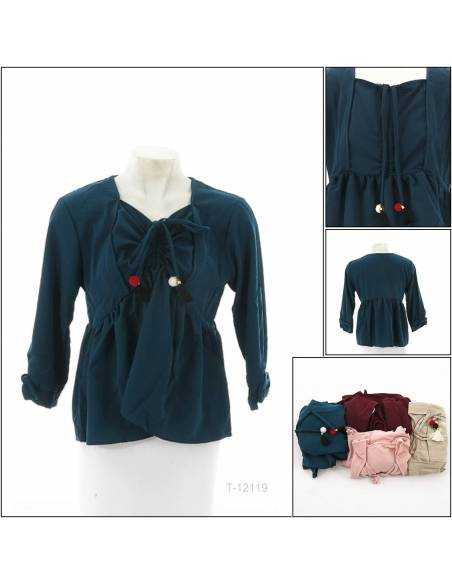 Atasan Cewek Model Kerut Dada Lengan Panjang Mikka